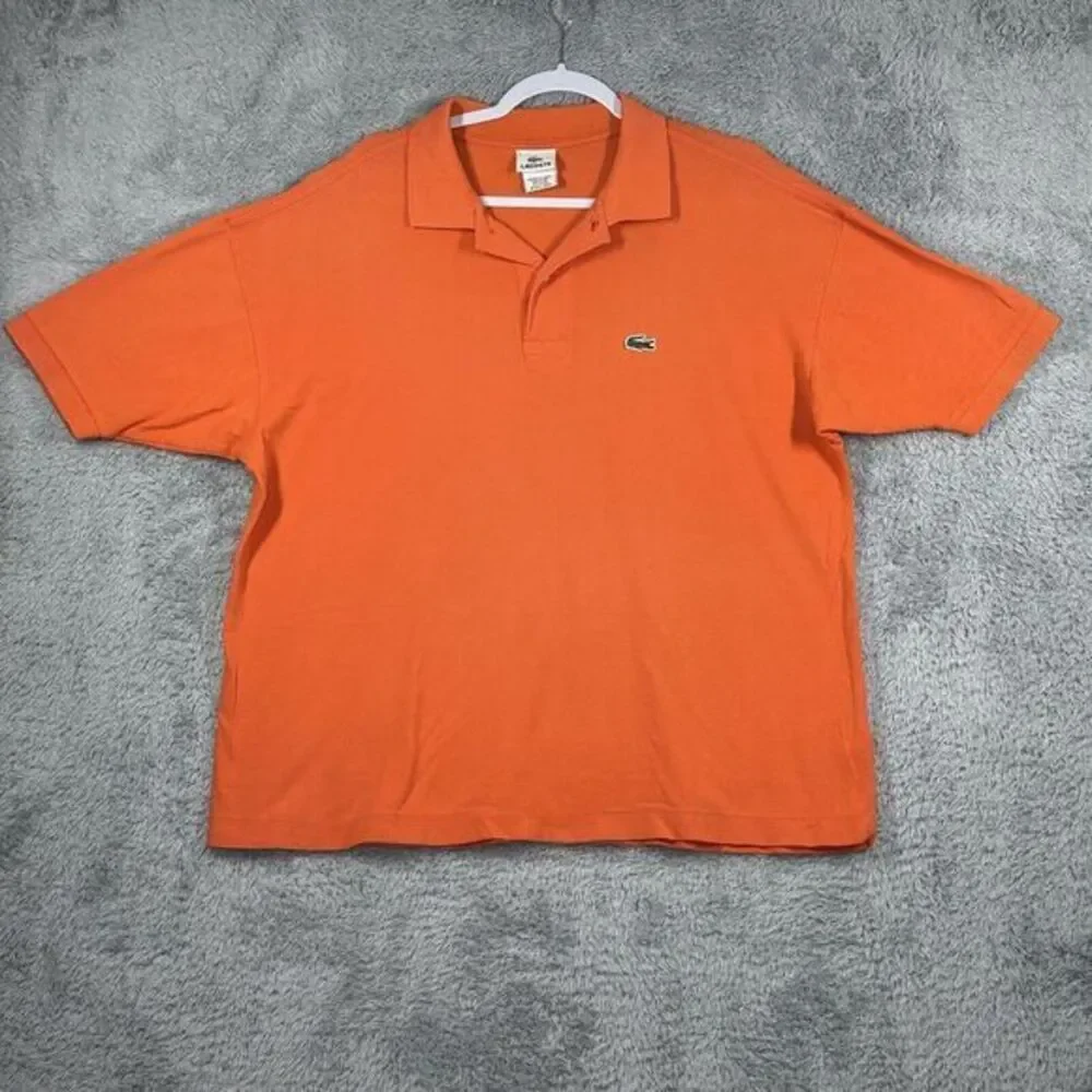 LACOSTE Mens Polo Shirt Size 7‎ 2XL Orange Cotton